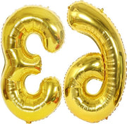 Ballooncini per compleanni gialli 100 cm con numero 63 per decorazione di festa