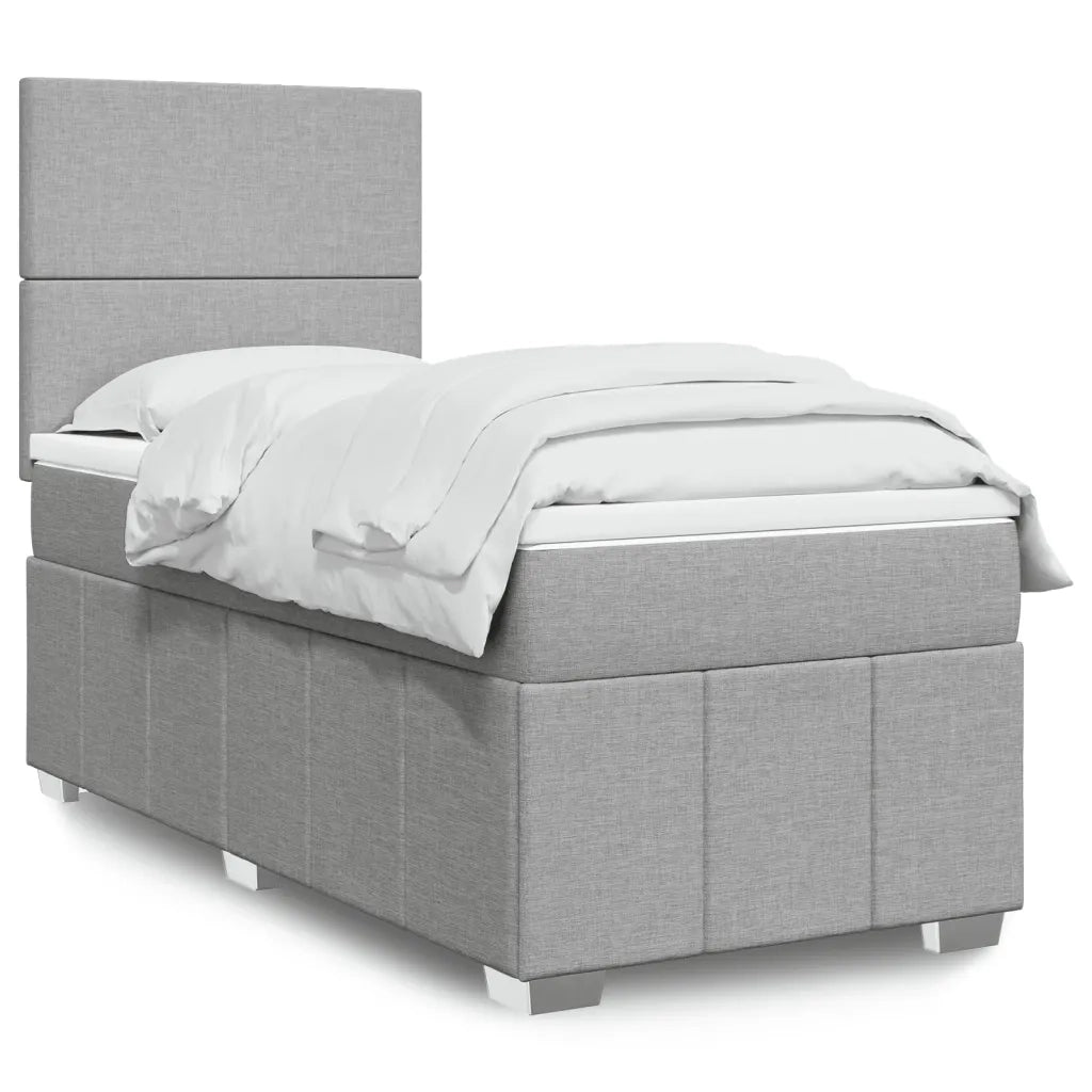 Giroletto a Molle con Materasso Grigio Chiaro 90x190 cm Tessuto 3293816