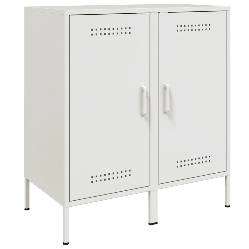 vidaXL Credenze 2 pz Bianche 36x39x79 cm in Acciaio