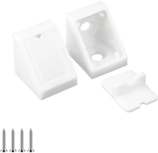 Supporto angolare 90 gradi - 20 pezzi - plastico - sostenibile - sostegno di mobili - facile da installare - supporto angolare