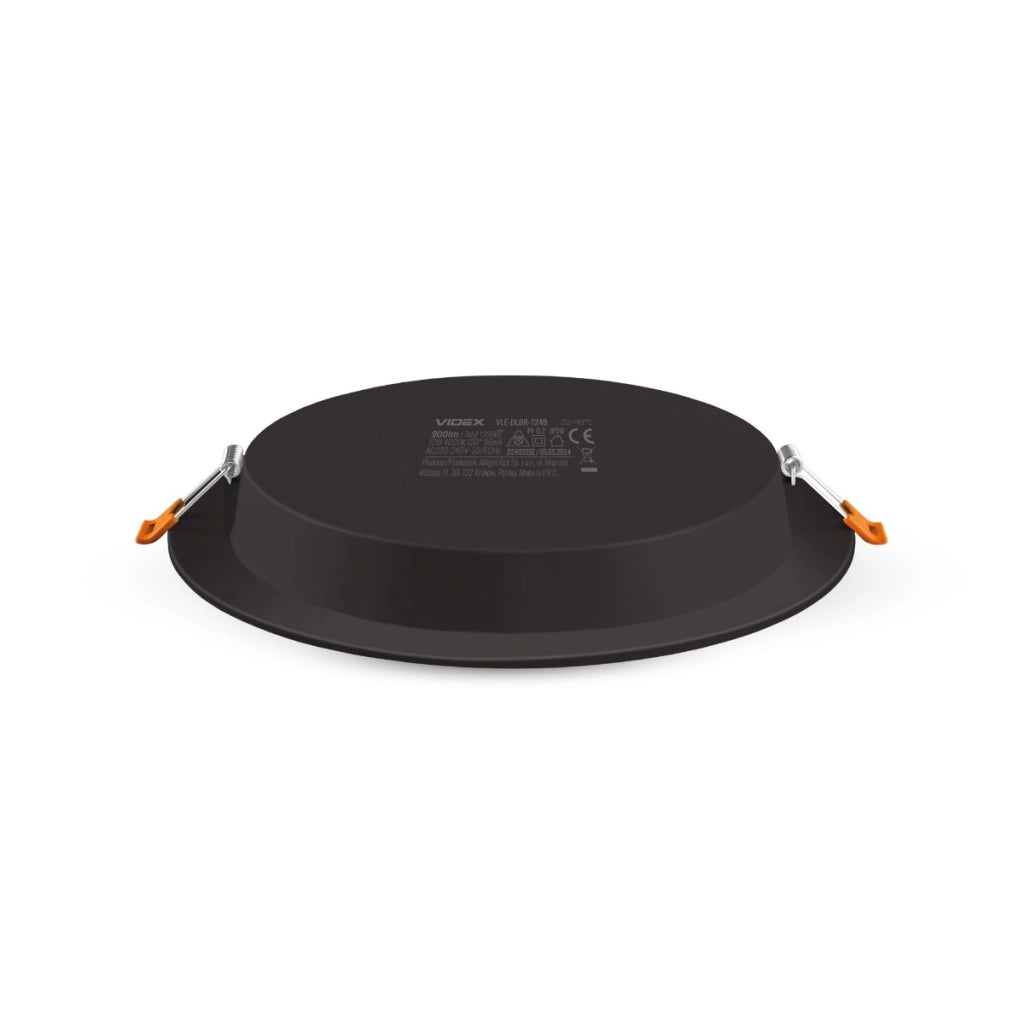 Downlight LED incasso nero tondo 12W 4000K 1350lm Videx