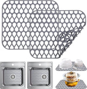 2 pezzi di Protezione Gootsteen in Silicone - Protezione termica e anti-slip, ripiegabile, con rete antiscivolo per gootsteen in acciaio inossidabile, bagno e lavello in ceramica