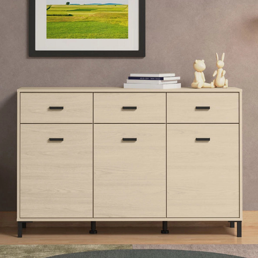 Madia Quassolo, Credenza 3 Cassetti, 138x40x90h cm Marrone Rovere