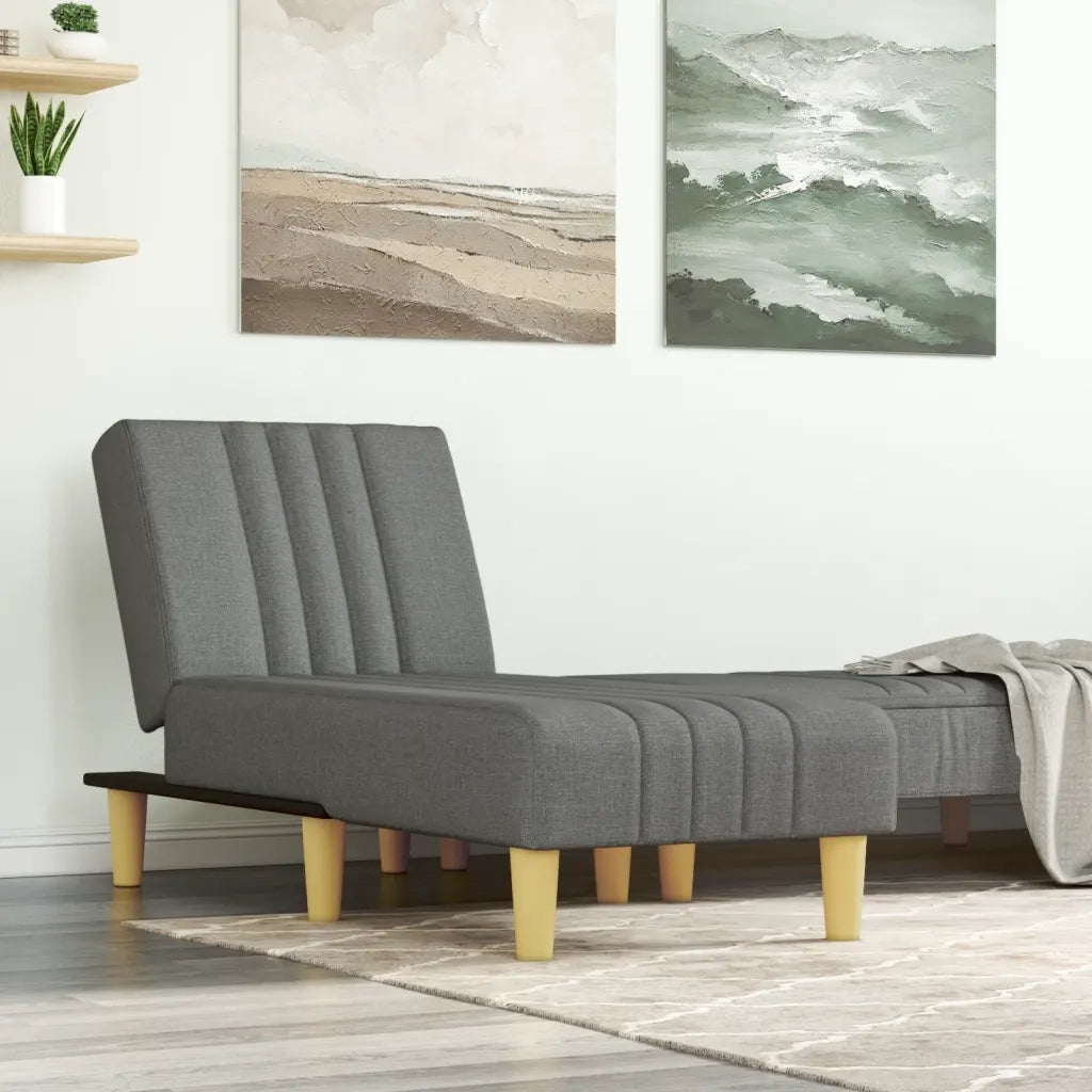 Chaise Longue in Tessuto Grigio Scurocod mxl 118602