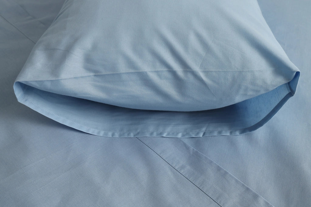 Sarisa, set Completo Letto Matrimoniale in Policotone, Azzurro
