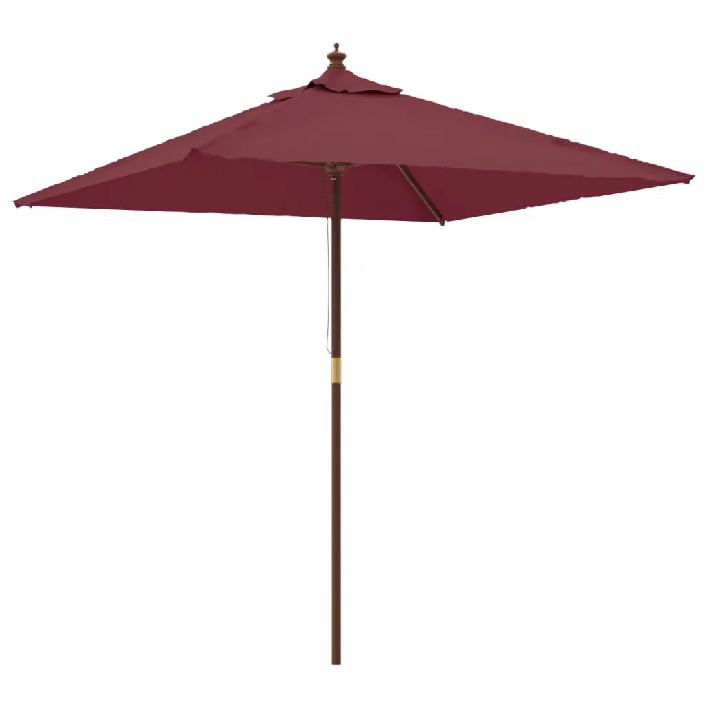 Ombrellone da Giardino-Ombrello da Balcone con Palo in Legno Bordeaux 198x198x231cm