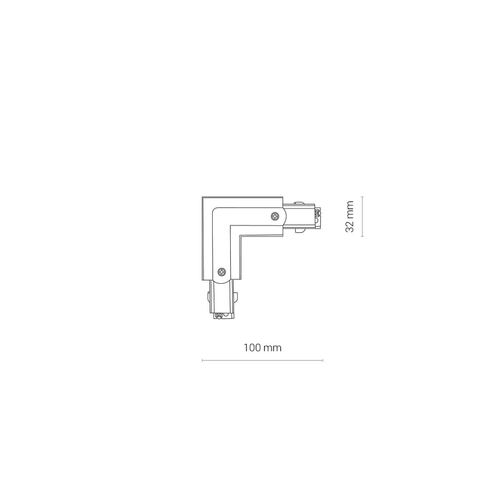 Connettore L binario 3 circuiti sinistro bianco Nowodvorski 8705