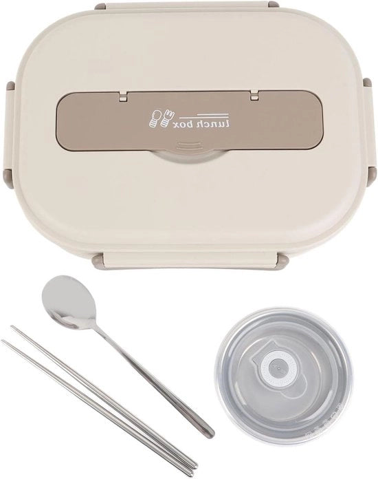 Lunchbox in acciaio inossidabile con più compartimenti e ciotola per zuppa - contenitore portatile per alimenti per scuola e ufficio