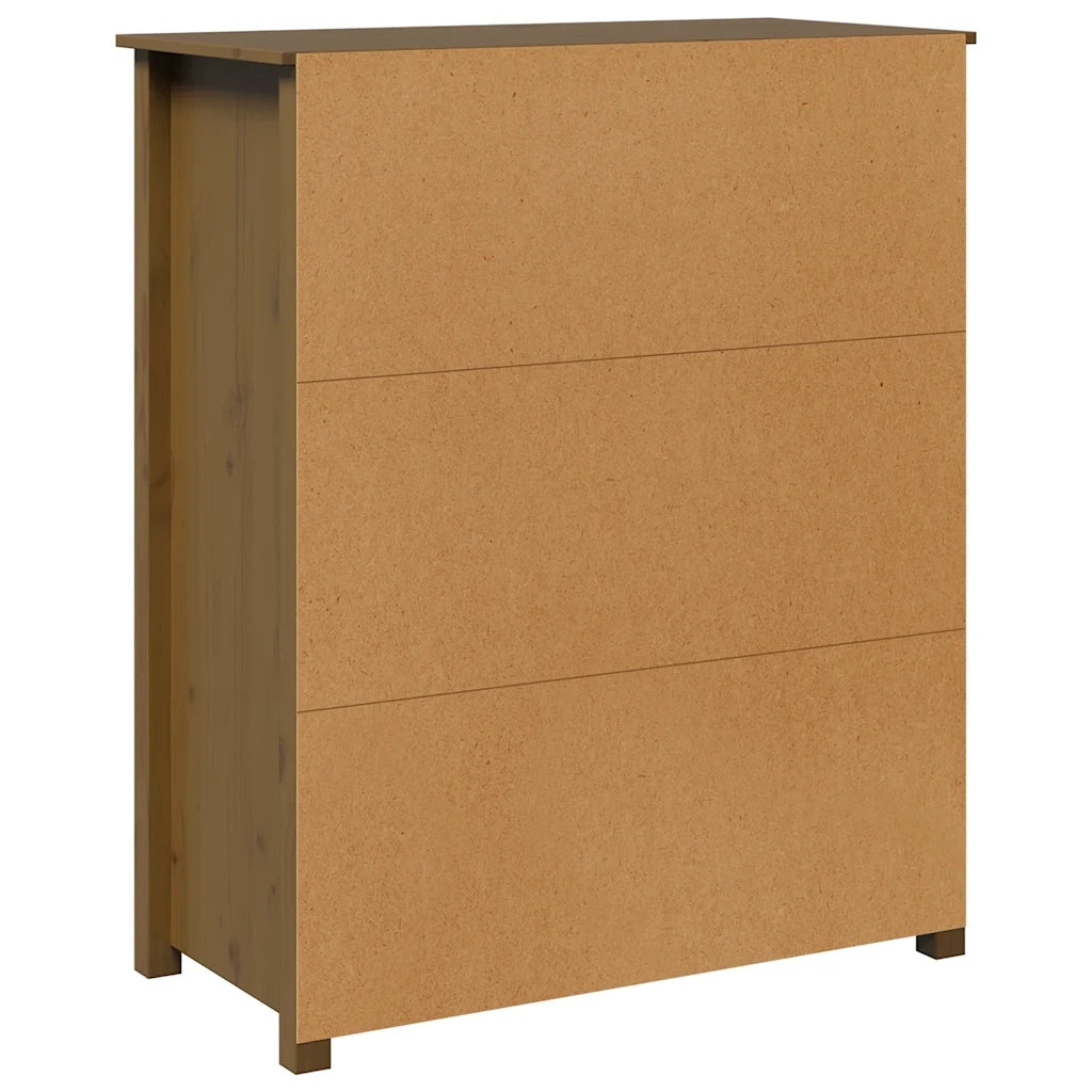 Credenza | Madia | Buffet da pranzo | Armadio da pranzo Marrone Ambra 83x41,5x100 cm in Legno Massello di Pino
