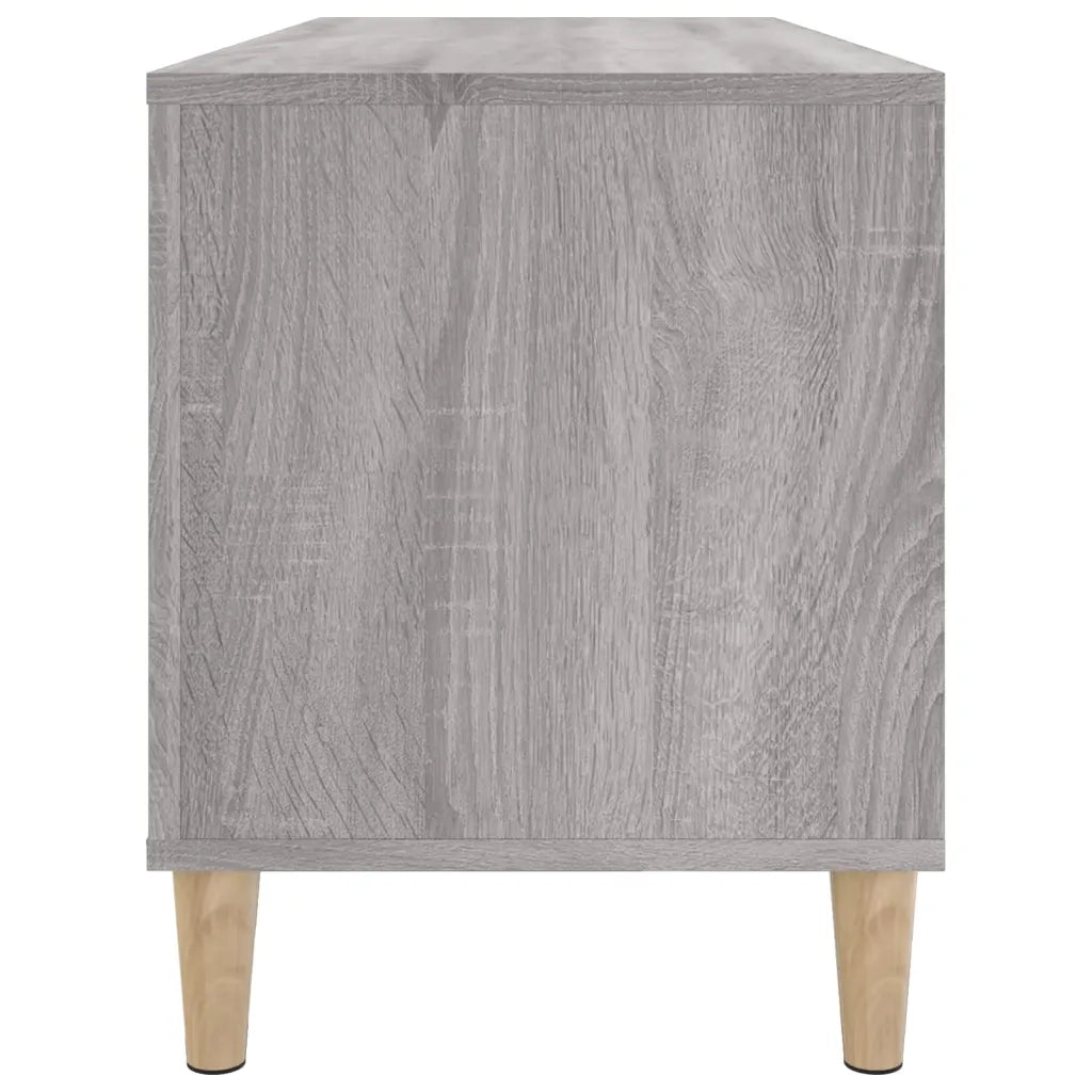 Mobile porta dischi pratico e multifunzionale per soggiorno 100 x 38 x 48 cm realizzato in legno composito grigio 02_0049220