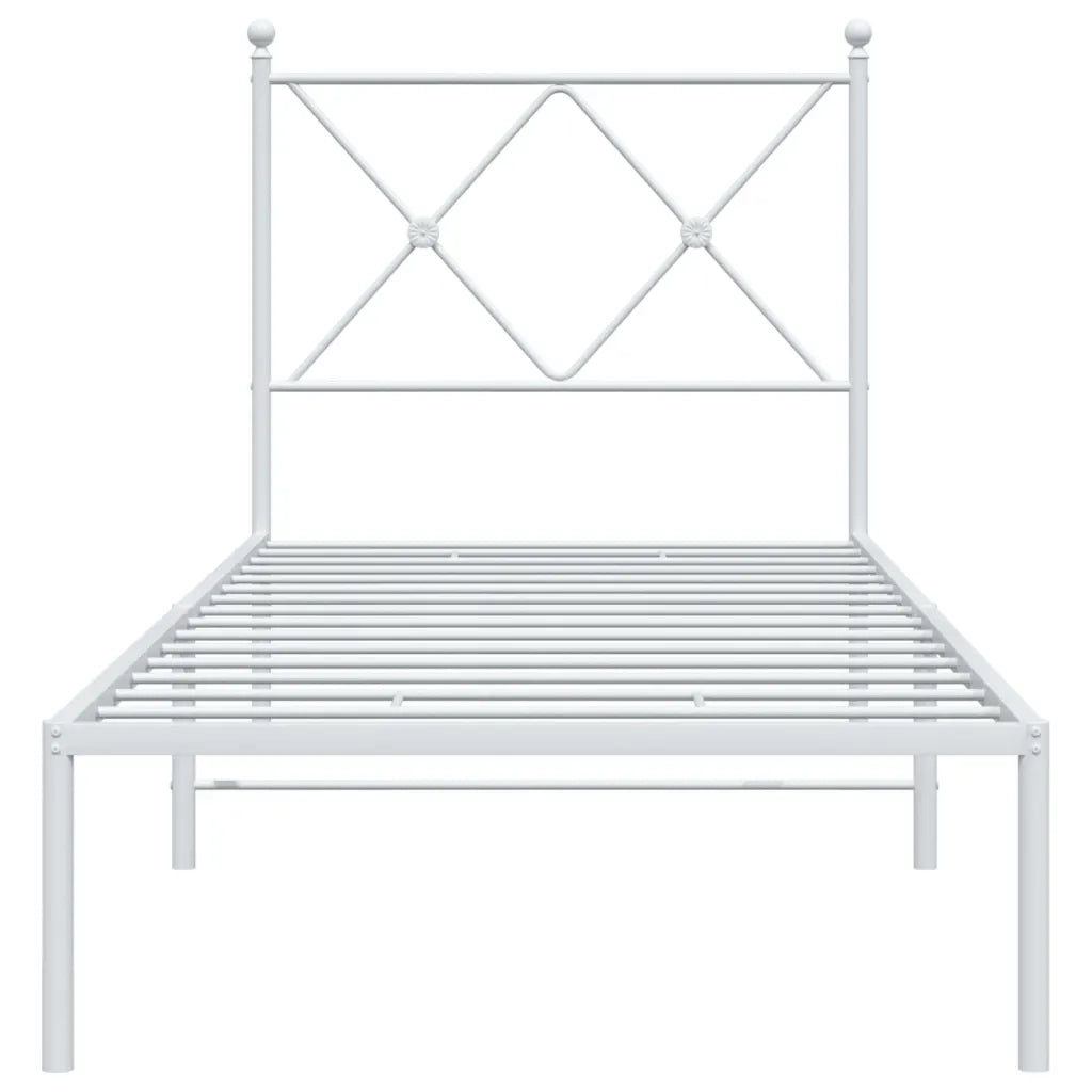 Giroletto senza Materaso con Testiera Metallo Bianco 75x190 cm