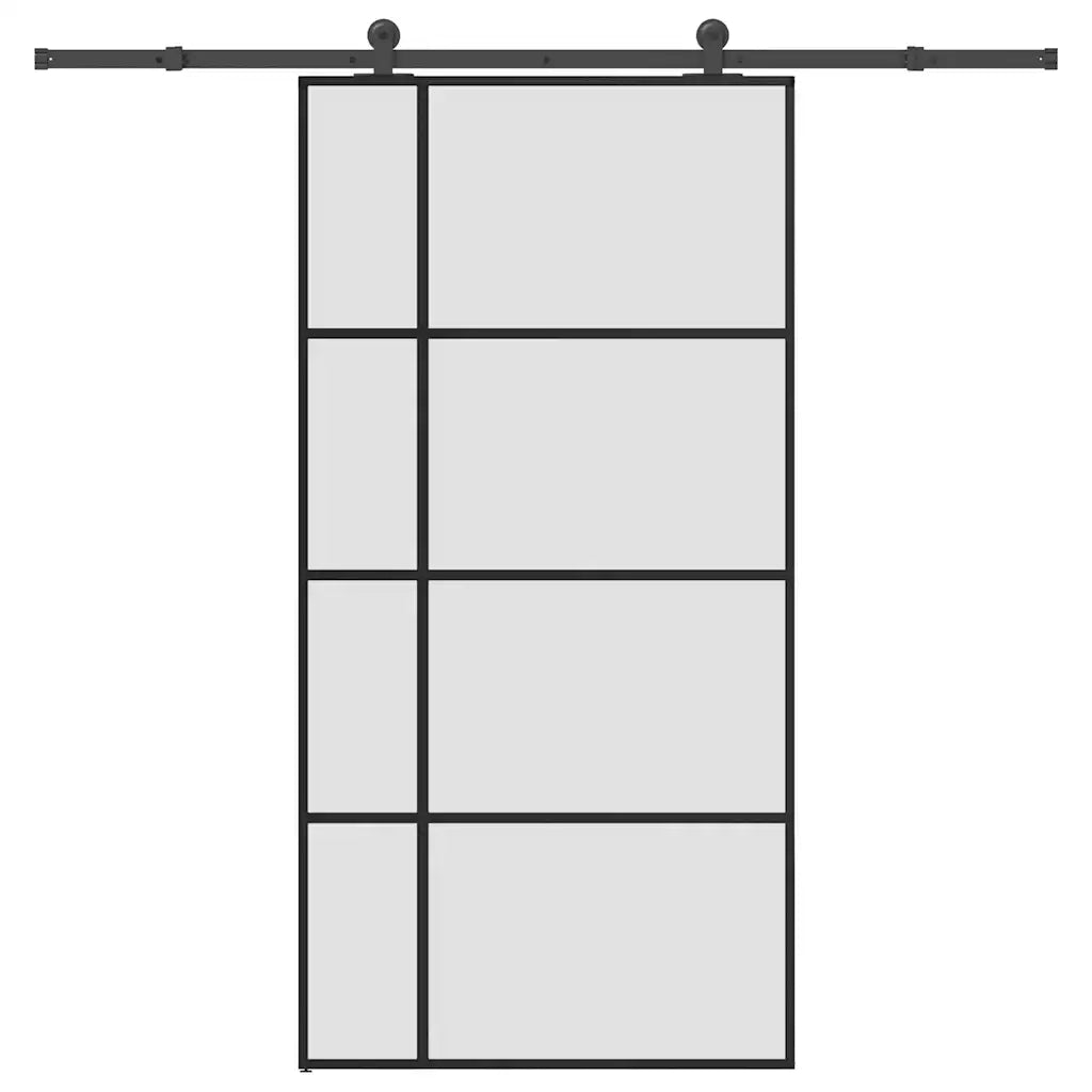 Porta Scorrevole con Ferramenta 102,5x205cm Vetro ESG Alluminio