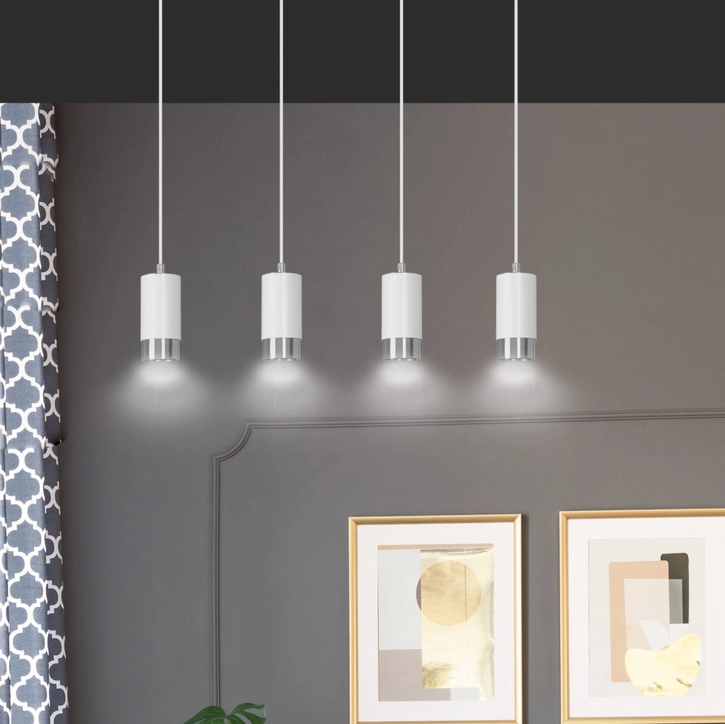 Lampadario Emibig Fumiko 4xGU10 bianco cromo dimmerabile moderno