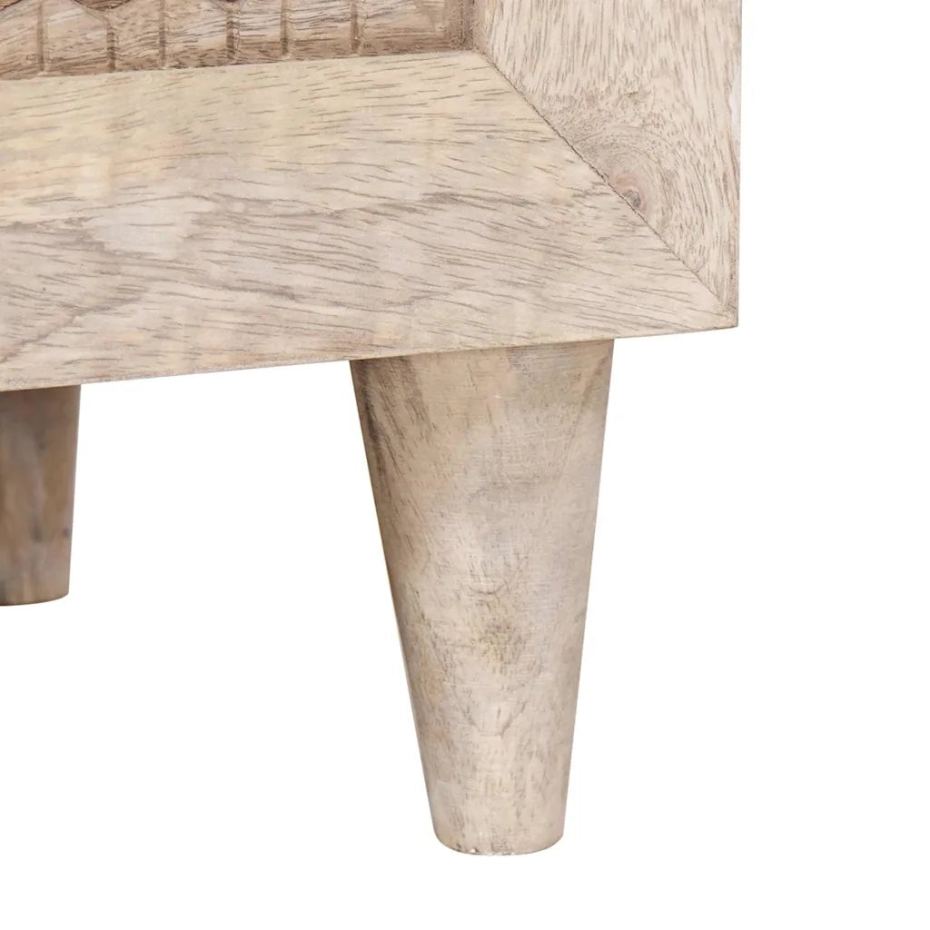 vidaXL Mobile TV Bianco 80 x 33 x 46 cm legno massello di mango