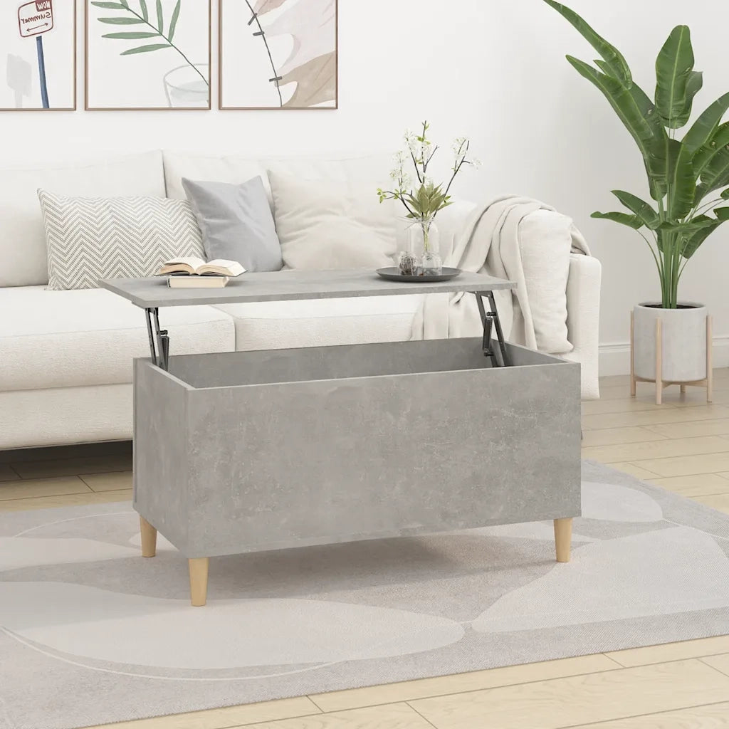 Tavolino Salotto-Tavolino da soggiorno-Tavolo Grigio Cemento 90x44,5x45 cm Legno Multistrato 610605