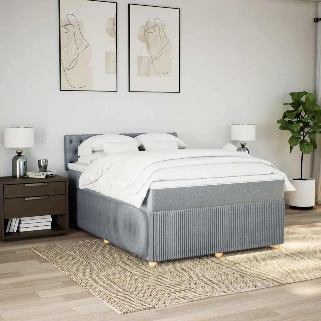 Giroletto a Molle con Materasso Grigio Chiaro 160x200cm Tessuto 3289814