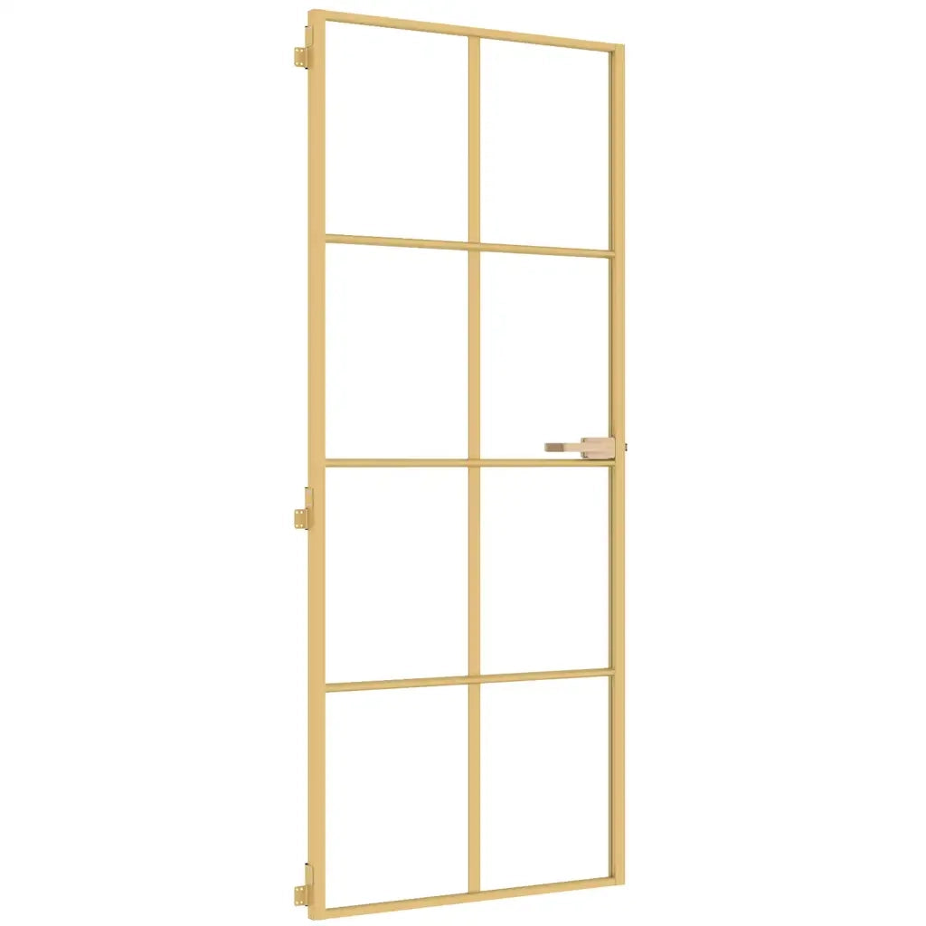 Porta Interni Sottile Oro 83x201,5cm Vetro Temperato Alluminio 155141