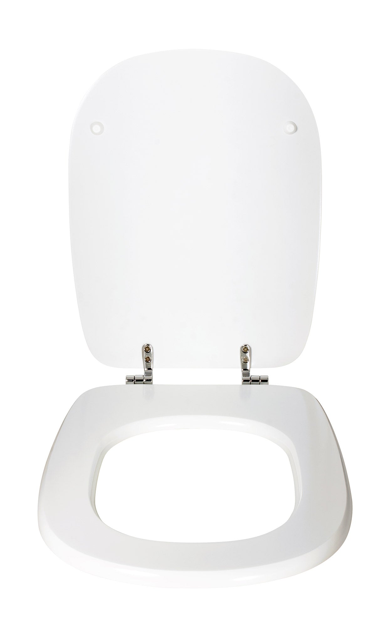 Copriwater Universale 35,5x43,3 cm in MDF Cerniere in Metallo Cromato Tesi Bianco Lucido