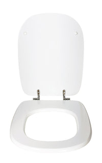 Copriwater Universale 35,5x43,3 cm in MDF Cerniere in Metallo Cromato Tesi Bianco Lucido