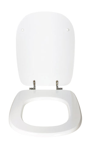 Copriwater Universale 35,5x43,3 cm in MDF Cerniere in Metallo Cromato Tesi Bianco Lucido