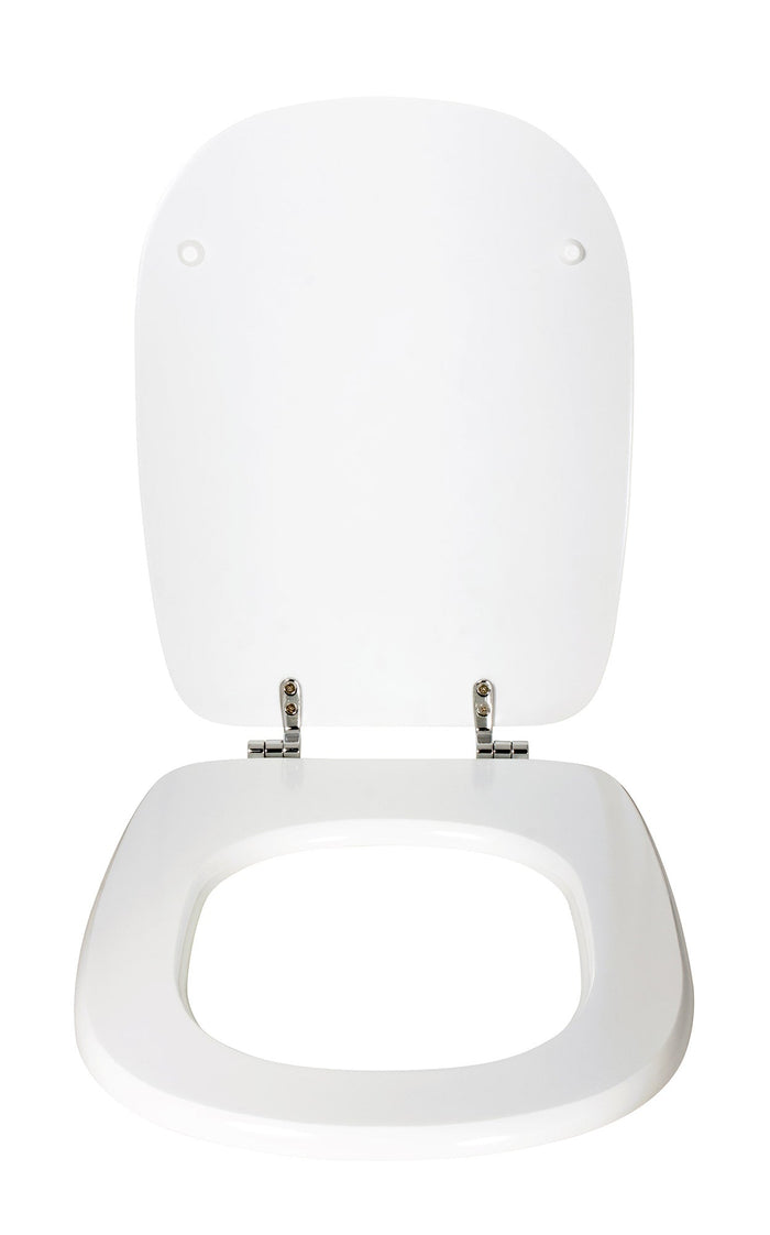 Copriwater Universale 35,5x43,3 cm in MDF Cerniere in Metallo Cromato Tesi Bianco Lucido