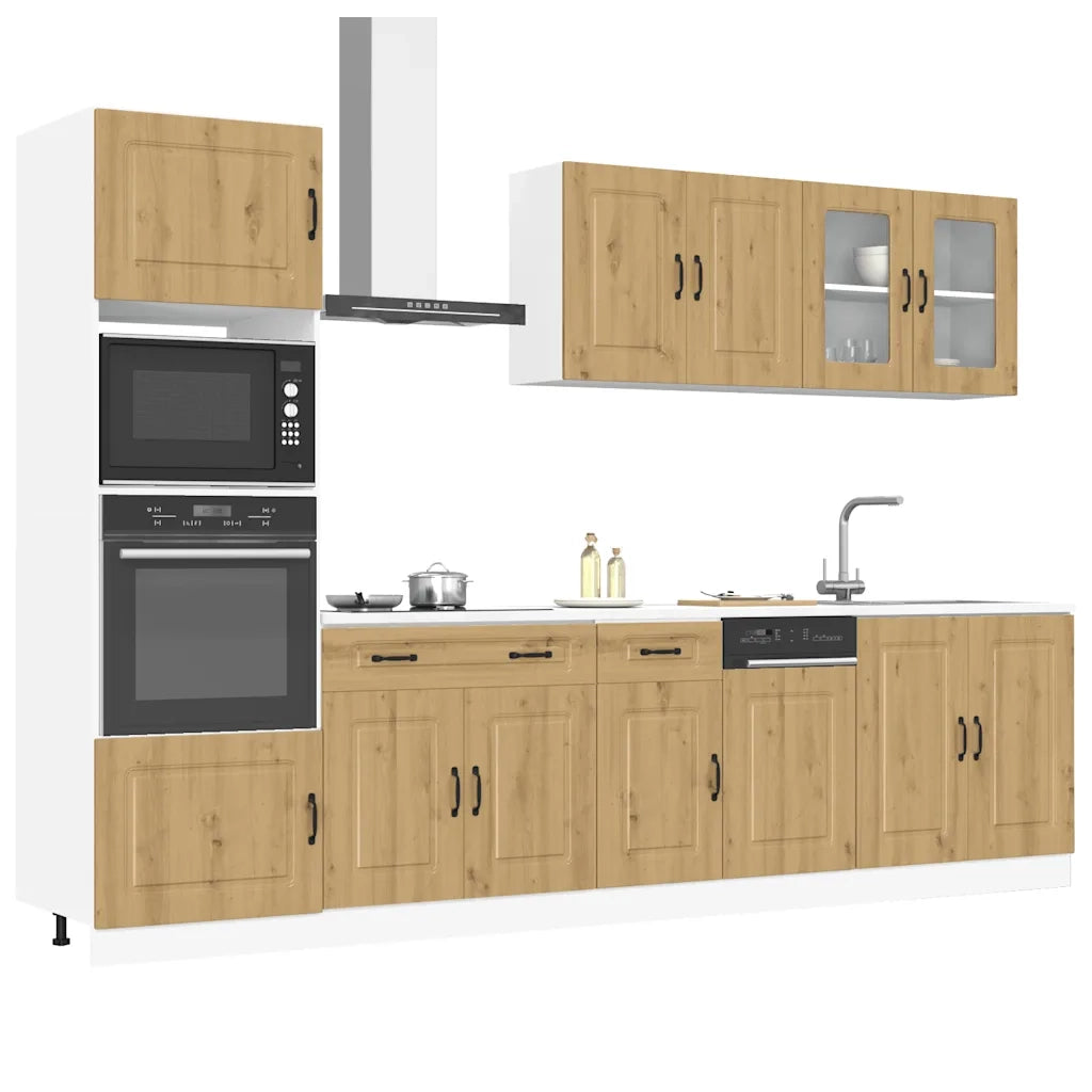 Set Mobili da Cucina 7 pz Kalmar Rovere Artigianale Truciolato