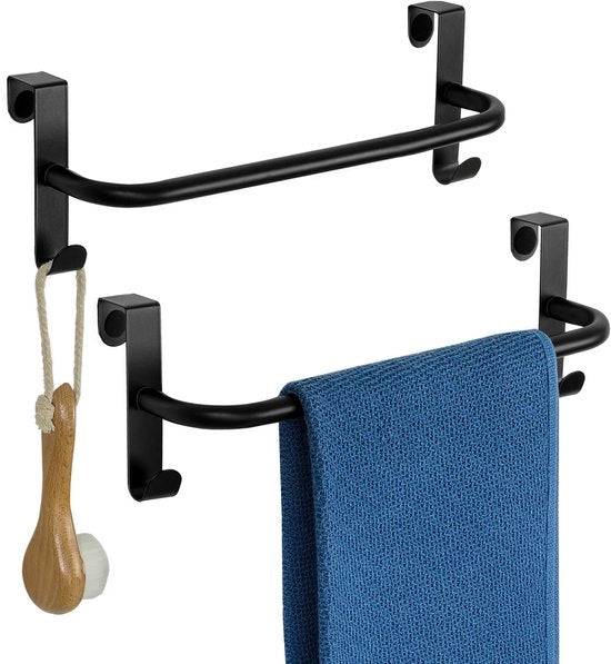 Maniglione per asciugamani 2-pack  Maniglione per asciugamani con ganci per porte di 15-21 mm per bagno, cucina, lavanderia