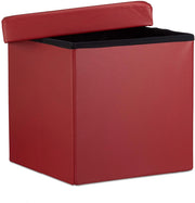 Pouf/sgabello pieghevole contenitore stabile materiale sintetico 38 cm bordeaux 13_0002806_2