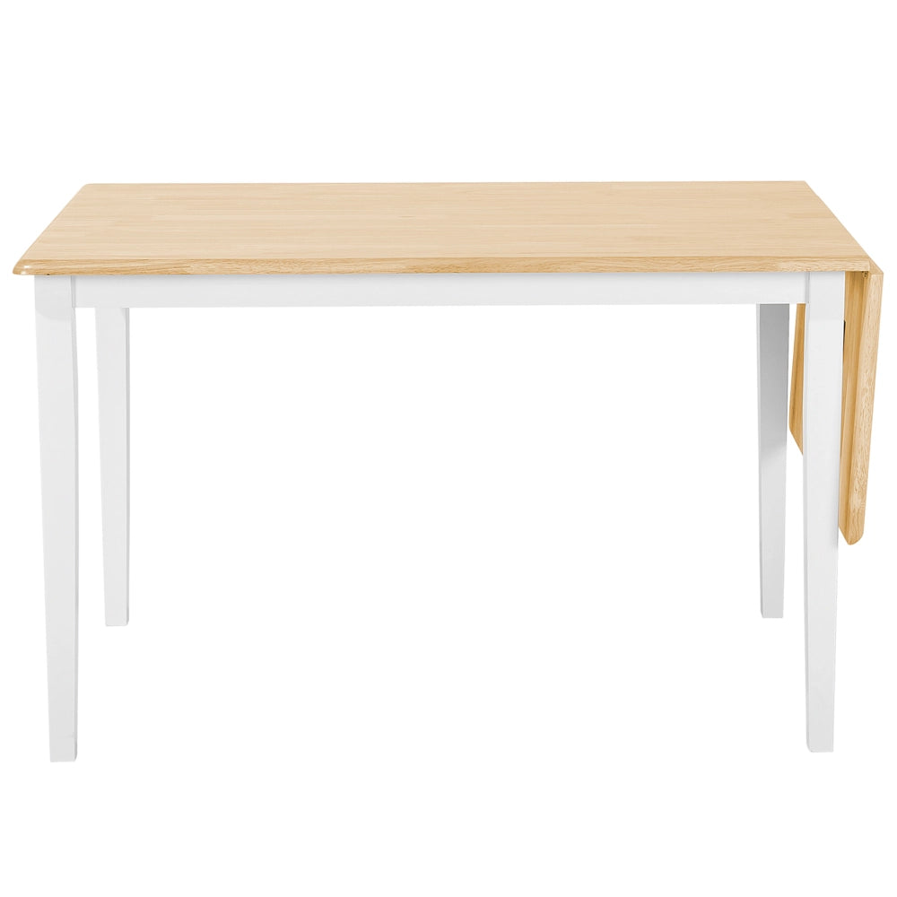 Tavolo da Pranzo in marrone chiaro Allungabile Gambe Bianche 75 x 119 cm sala da pranzo