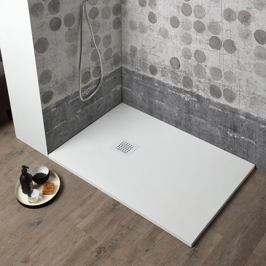 Piatto doccia 100x70 cm in resina bianca