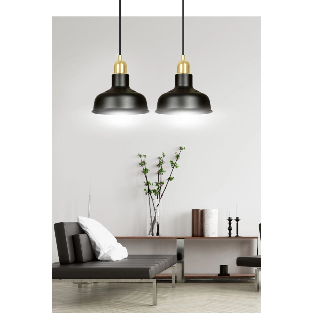 Lampada a sospensione IBOR in acciaio nero opaco