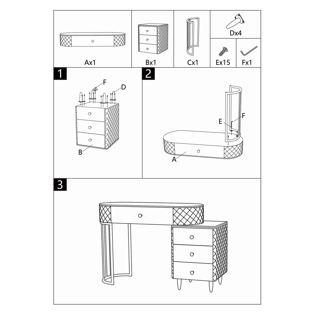 Mobile da Trucco Tafrao, Toeletta 4 Cassetti, 120x40x75h cm Bianco Marmo
