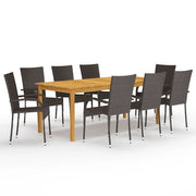 Set da Pranzo da Giardino 9 pz Marrone cod mxl 52448
