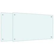 Set di 2 paraschizzi per cucina facili da pulire 70 x 40 cm vetro temperato bianco 02_0055726