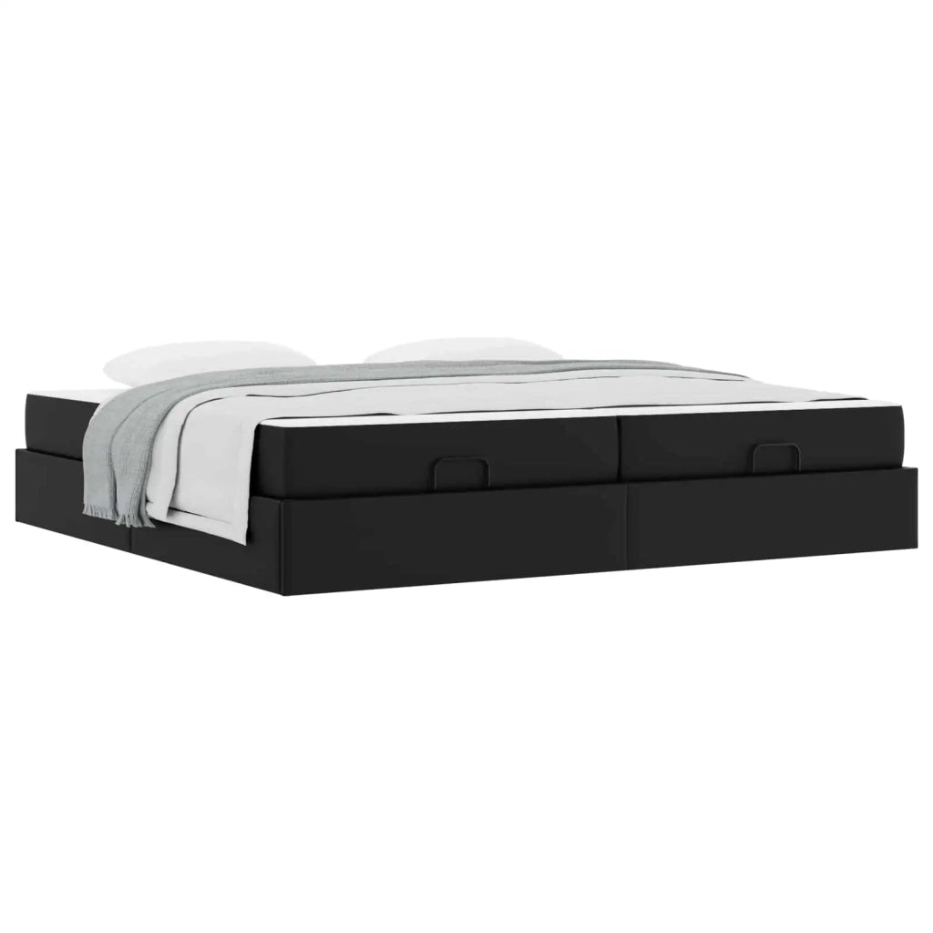 Struttura letto con materasso con materasso 2 pcs Nero PVC 3399441