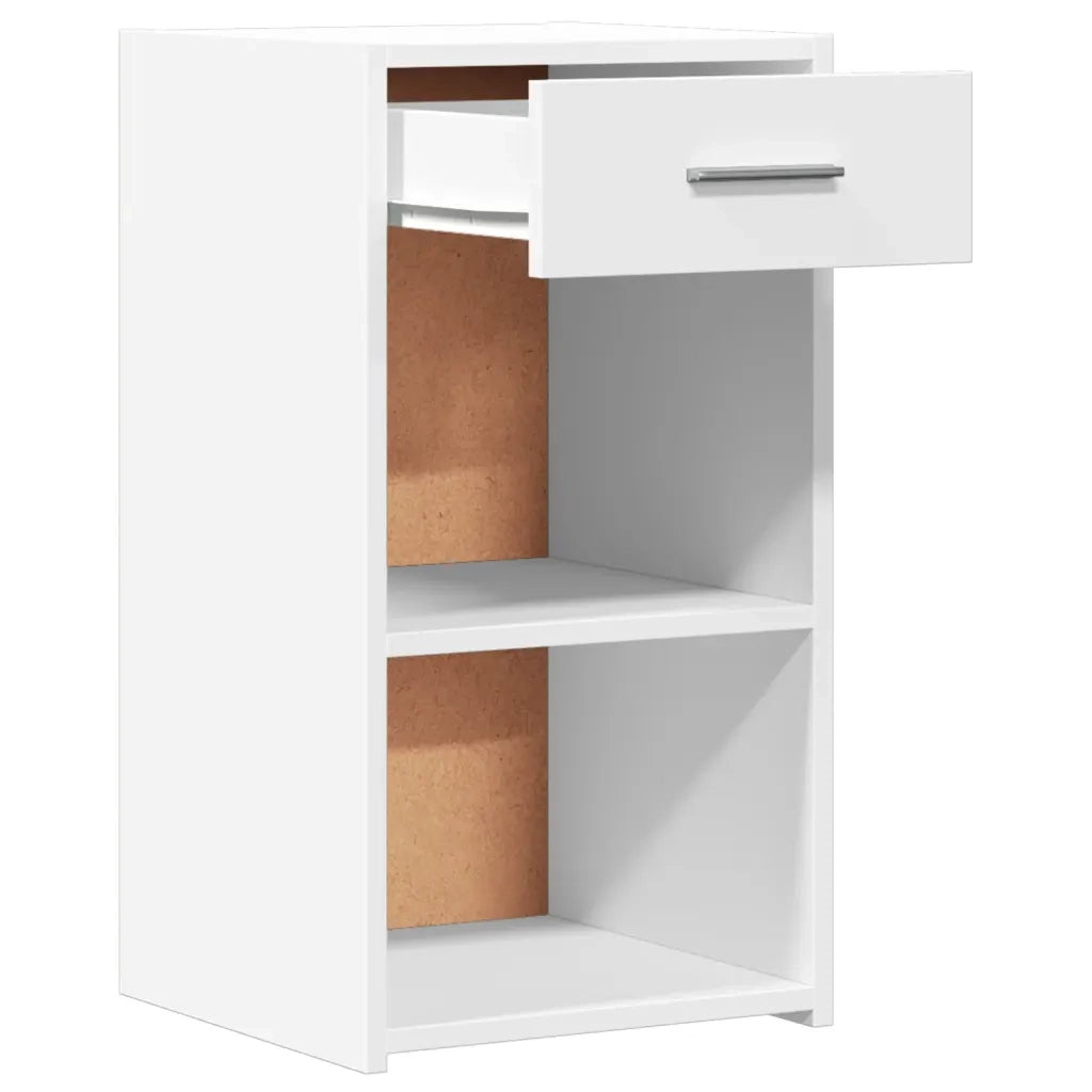 Comodini 2pz Bianchi 35x34x65 cm in Legno Multistrato 840577