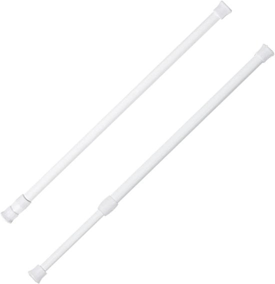 Pannello di regolazione per tende doccia 2 pezzi - telescopio estraibile - maniglia regolabile per cucina e bagno - installazione facile senza perforazione - in acciaio inox - utilizzabile in armadi