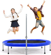 Trampolino doppio per bambini, 154 x 90 cm (L x L), Trampolino per fitness pieghevole, maniglia regolabile, rimbalzo ovale per bambini e adulti, portata massima di 150 kg