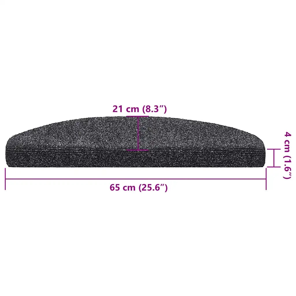Tappetini per scale autoadesivi 30 pz | Gradini per Scale 65x21x4 cm Grigio scuro Semicircolari Grandi