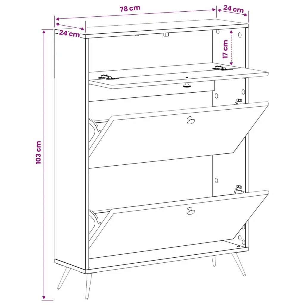 Mobile per scarpe BREDA 78 x 24 x 103 cm Legno ingegnerizzato 897537