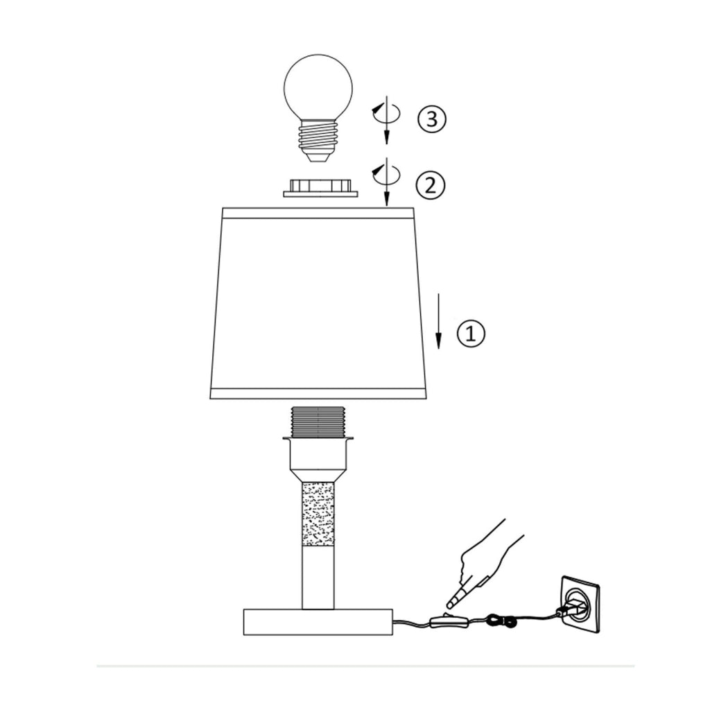 ZMH Lampada da tavolo LED E27 per camera da letto comodino