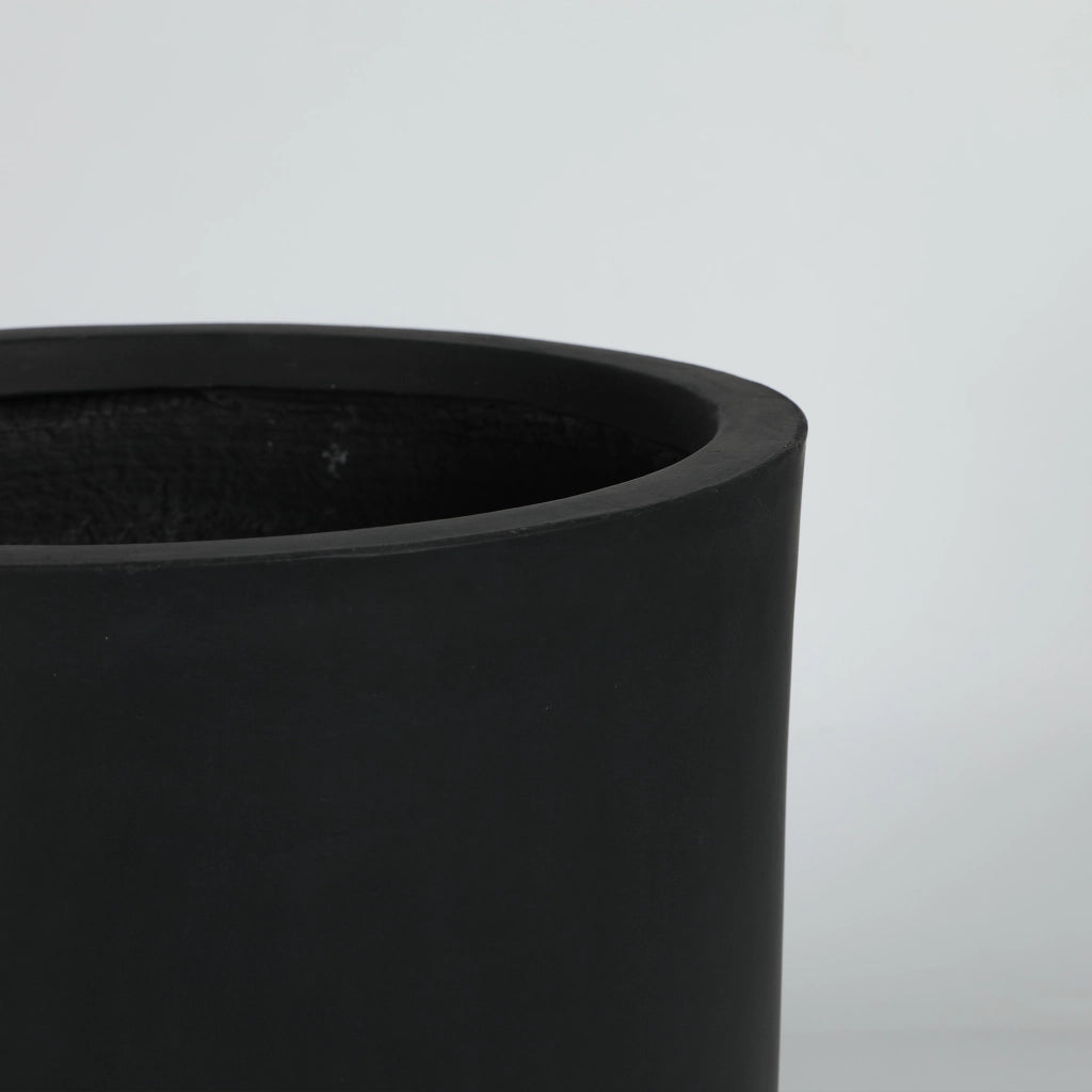 Fioriera con grigliato rotonda in magnesio ossido con fori di drenaggio set di 2 nera 50 × 50 × 50 cm
