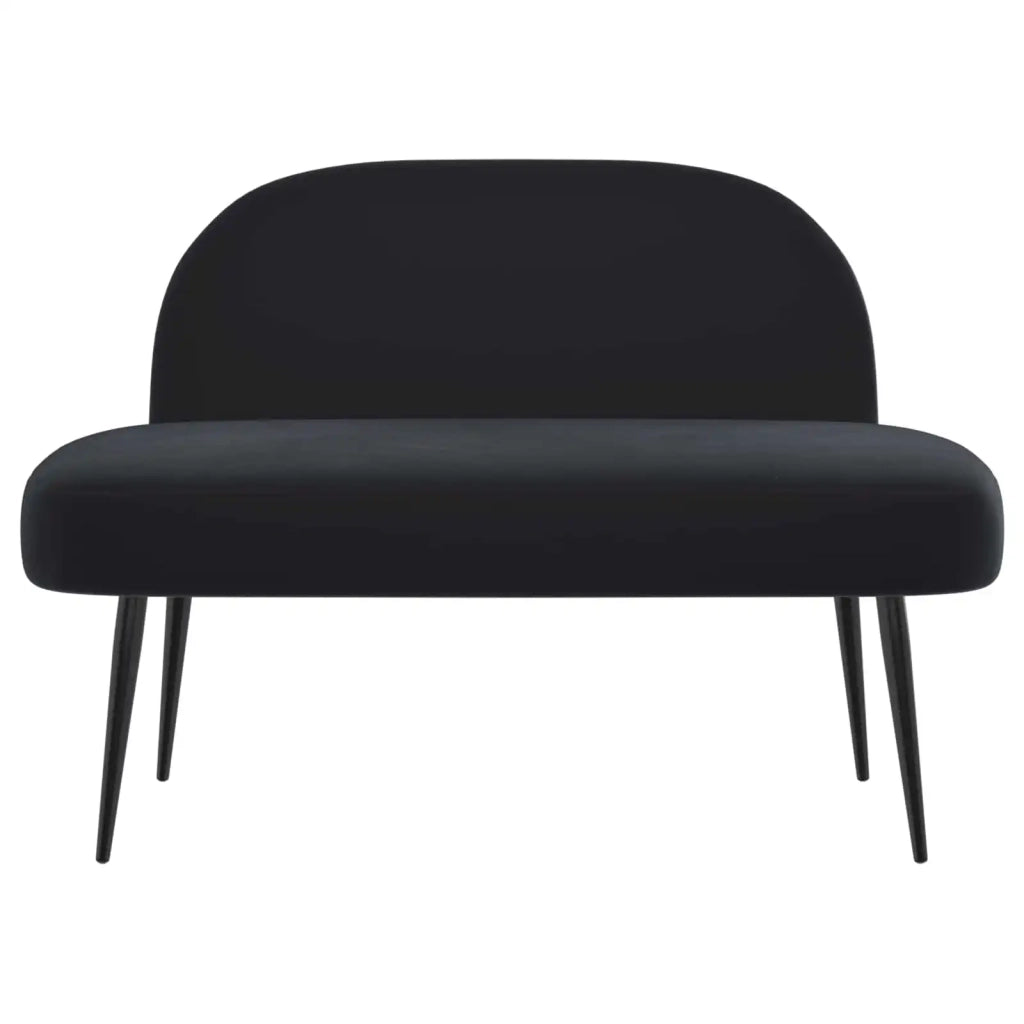 Panchina imbottita con schienale Nero 110 x 60 x 76 cm Velluto