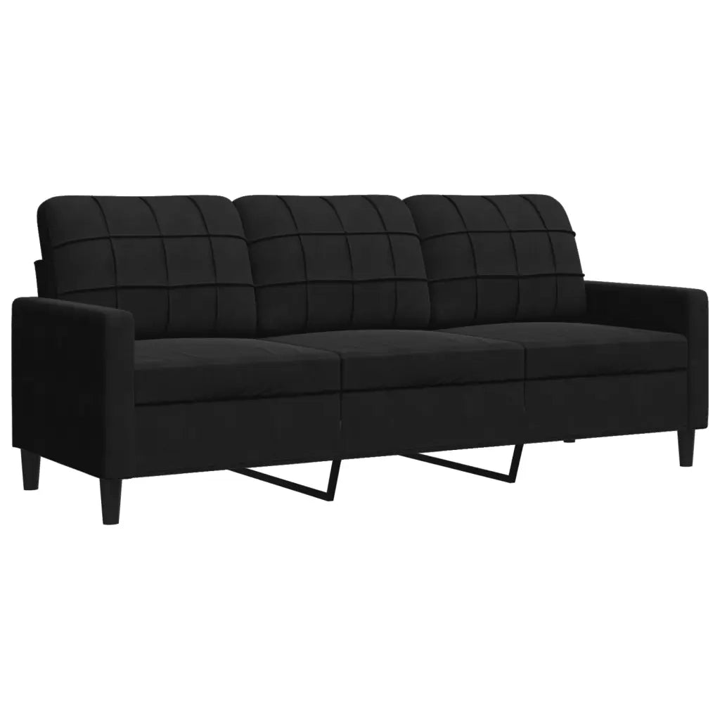 Set di Divani 4 pz con Cuscini Nero in Velluto