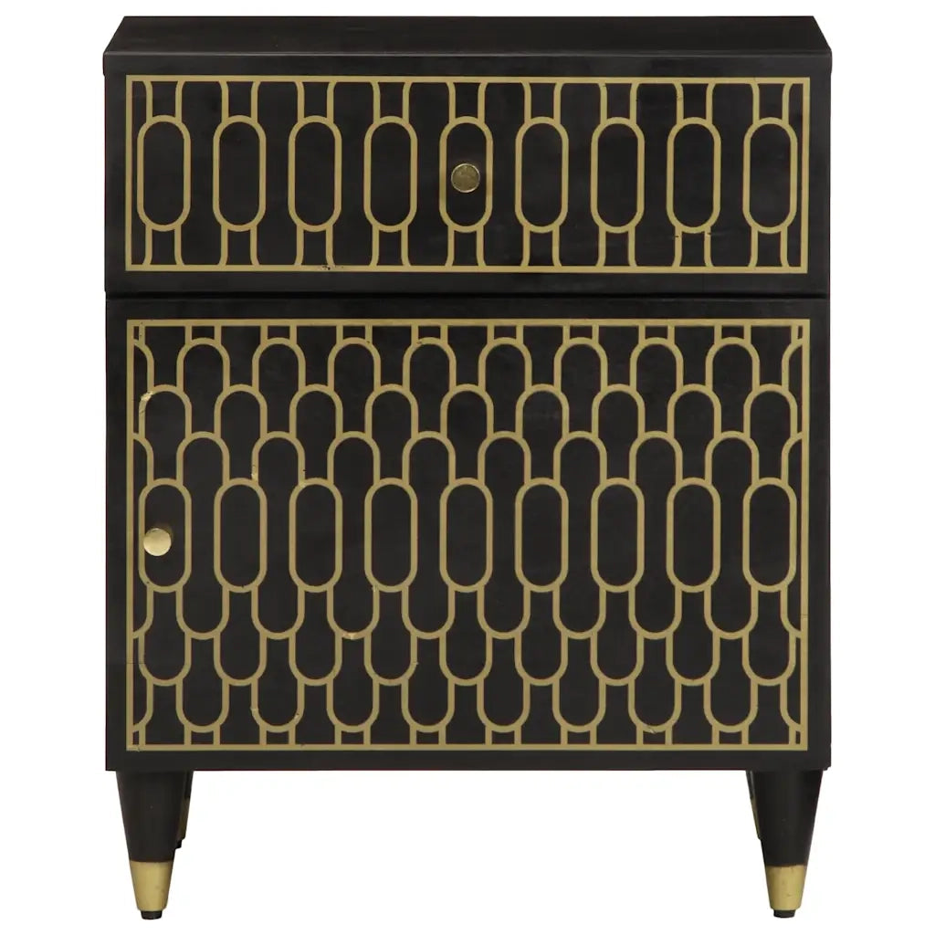 Comodino | Armadio da Notte | Mobiletto da notte 50x33x60 cm in Legno Massello di Mango