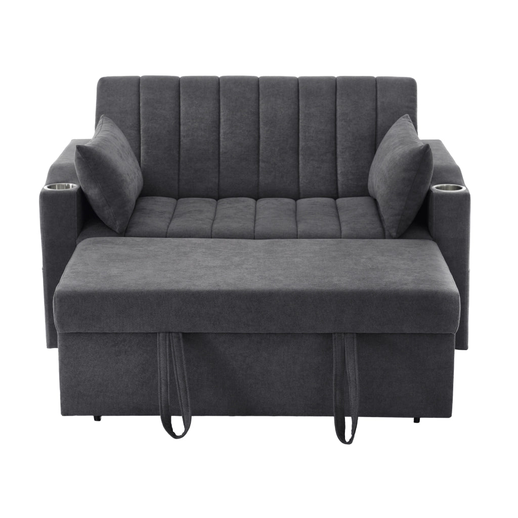 Divano letto multifunzionale moderno - Zephmum- Schienale regolabile con porta-bicchieri