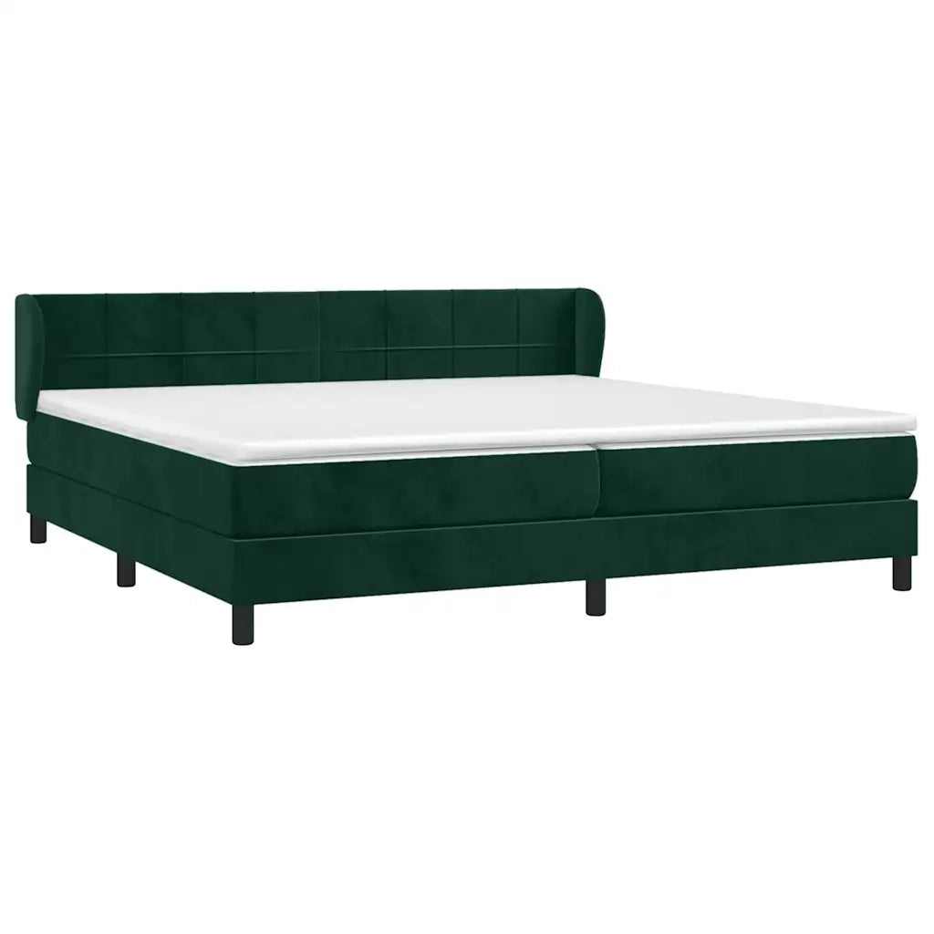 Giroletto a Molle con Materasso Verde Scuro 200x200 cm Velluto 3127514