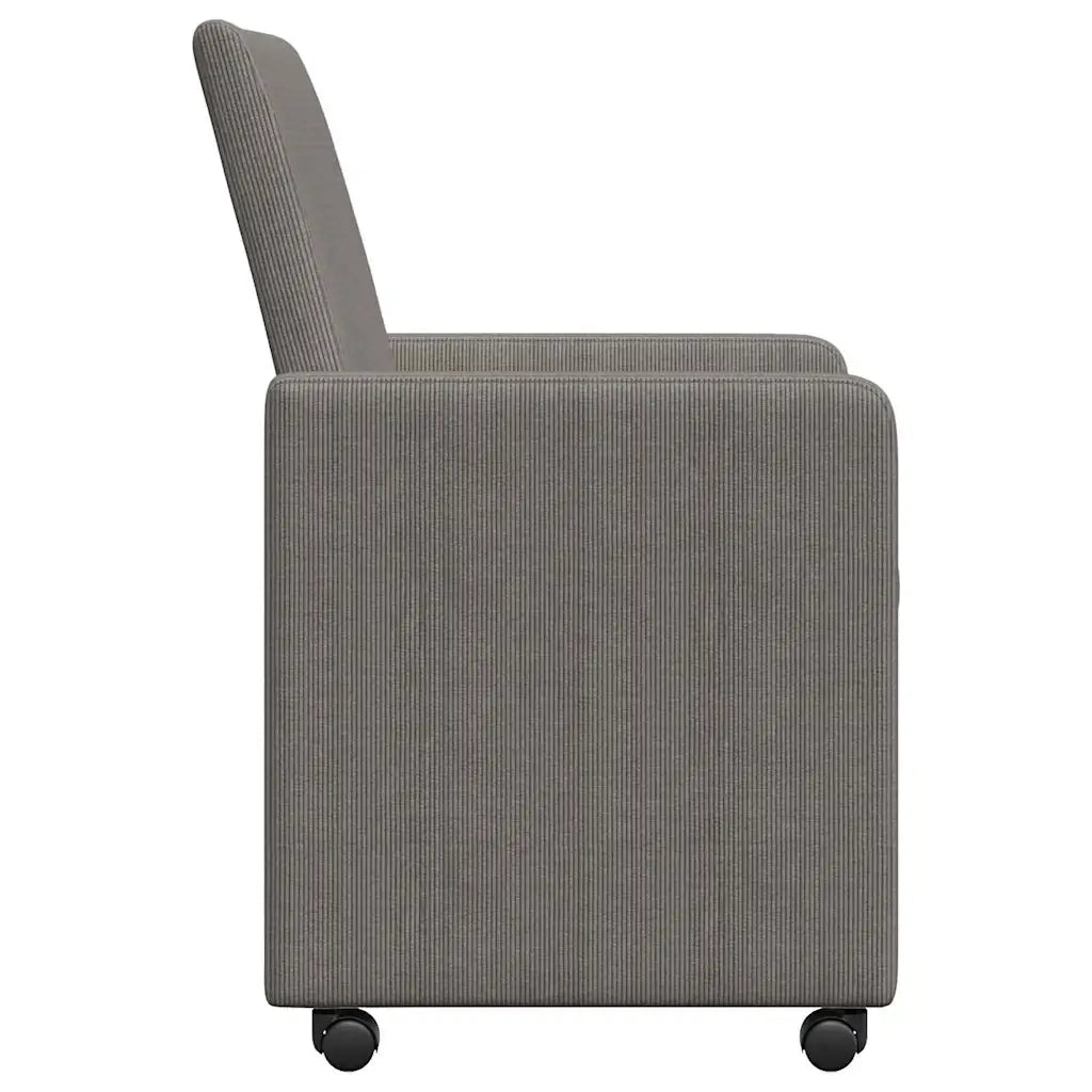Sedie da Pranzo con Ruote 2 pcs Grigio chiaro 57 x 66 x 94 cm
