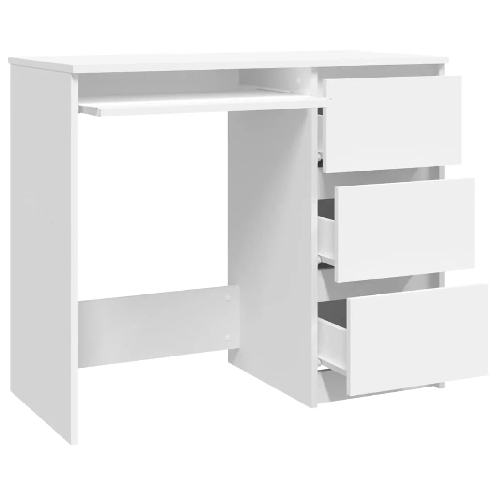 Scrivania tavolo postazione di lavoro mobile per computer studio 90 x 45 x 76 cm legno ingegnerizzato bianco 02_0023528