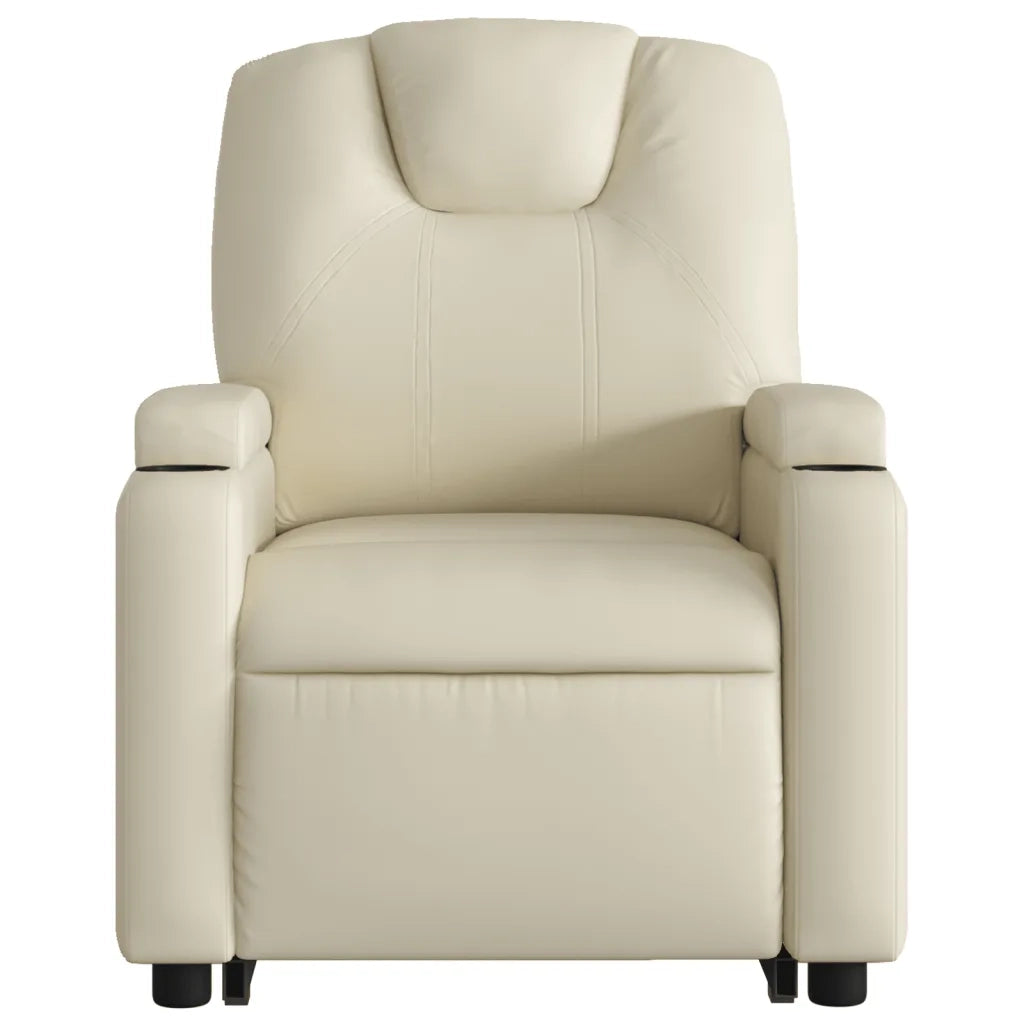Poltrona Alzapersona Reclinabile Crema in Similpelle 3204431